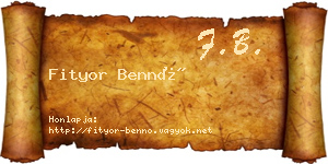 Fityor Bennó névjegykártya